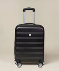 4 Piece Suitcase Wheels Replacement Kit Featuring Universal 360 Degree Swivel Casters For No Fuss Installation Smooth Glide Travel Bag And Premium Rolling Trolley Case Parts on a black suitcase.