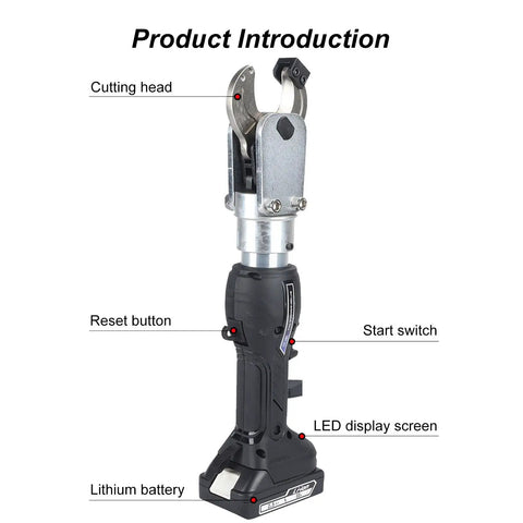 Beefy Heavy Duty 70 KN Electric Hydraulic Cable Cutter With Extension Rod And LED Display Cordless Portable Wire Cutting Tool