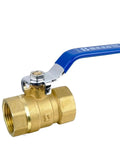 Heavy Hitter Brass Bsp Thread Ball Valve With Lever Handle Leakproof Copper Plumbing Tap Fitting, showcasing brass body and blue lever.