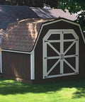 Wooden shed with barn doors using Heavy Duty 6 Inch T Strap Hinges For Barn Doors Gates Sheds And Wooden Fences, Rustproof Galvanized Tee Hinge Set