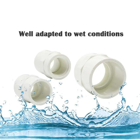 Six Pack 1 Inch PVC Coupling Fittings White Slip To Female Thread Pipe Adapters For Schedule 40 PVC Piping in wet conditions