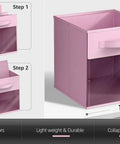 Total Game Changer Storage Bins With Clear View Panels, Foldable Pop Up Organizers, 13 Inch pink collapsible organizer box with clear front.