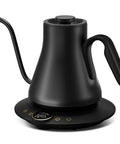 Gooseneck Electric Kettle With Precise Temperature Control Within One Degree Fahrenheit, 1500W Fast Heat, 0.9L BPA Free Stainless Steel, Ebony Black.