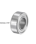 Top Shelf Drop In 5 Piece Chrome Steel Ball Bearing Accessory Kit With 1/4 Inch Inner Diameter And 1/2 Inch Outer Diameter Bottom Mount Roller, 3/16 inch thickness.