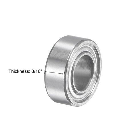 Top Shelf Drop In 5 Piece Chrome Steel Ball Bearing Accessory Kit With 1/4 Inch Inner Diameter And 1/2 Inch Outer Diameter Bottom Mount Roller, 3/16 inch thickness.
