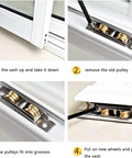 Heavy Duty Double Groove Sliding Door Window Pulley Roller Featuring Waterproof Concave Copper Wheel Design Auto Seesaw Balancing installation steps