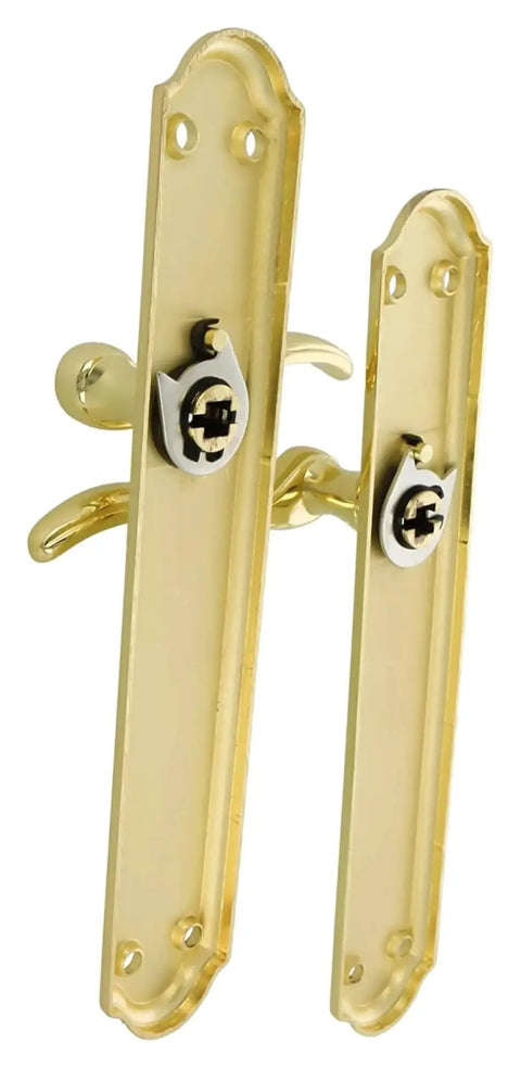 Solid Gold Plated Zinc Alloy Door Handles One Pair Built To Grind, showcasing sleek metallic finish and durable design.