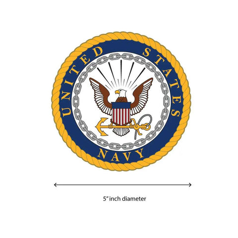 US Navy emblem decal included with the Patriotic Navy License Plate Frame Weatherproof ABS Plastic With Universal Fit