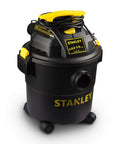 Powerful 5 Gallon Wet Dry Shop Vacuum With 4 Peak HP, 85 CFM, 3 In 1 Blower, shown with swivel casters and poly body.