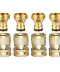 Brass Garden Hose Quick Connect Kit with male and female fittings, leak-proof connectors visible in set of eight pieces.