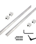 2 Piece SBR16 Linear Rail Kit With 800mm Fully Supported Shafts And 4 Heavy Duty Bearing Blocks for CNC and home shop use.