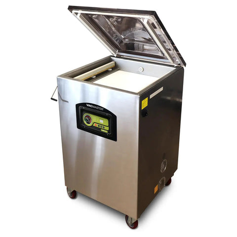 Heavy Hitter Chamber Vacuum Sealer With Rock Solid 1.5 Hp Rotary Oil Pump built tough stainless steel design for commercial chefs.