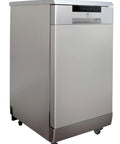 Sleek Heavy Duty Portable Dishwasher 18 Inch With Stainless Steel Tub, compact and mobile countertop design for easy installation.