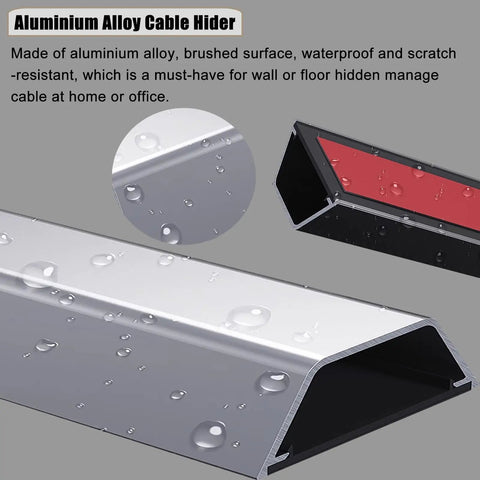 Waterproof Wall Mounted Cable Raceway For Hidden Wires And Waterproof Cord Cover Keeps Cables Neat And Safe, close-up detail