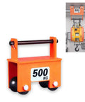 Rock Solid 1100 Lb Round Pipe Hoist Trolley Built Like A Tank With Thick Manganese Steel for garage storage with 500 kg capacity.