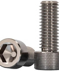 Rock Solid TA1 Titanium Hex Socket Cap Screws, M8 Metric Thread With Knurled Grip Head, Heavy Duty Fasteners Built Tough For Truck Restoration And Precision Engineering Projects Pack Of Five close-up image showing hex head and knurled grip.