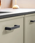 Two Pack 12 Inch Center To Center Kitchen Cabinet Handles Matte Black Arch Bow Pulls on cabinet doors