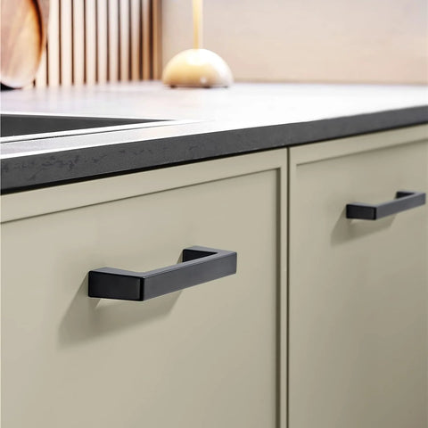 Two Pack 12 Inch Center To Center Kitchen Cabinet Handles Matte Black Arch Bow Pulls on cabinet doors