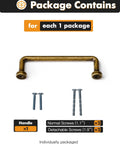 10 Pack Antique Brass Cabinet Bar Pulls 3 Inch Center To Center with screws included in package contents display