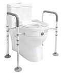 Total Badass Adjustable Raised Toilet Seat With Handles Heavy Duty Aluminum Safety Frame with side support for easier sitting.