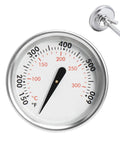 Smokehouse Ready Grill Thermometer Bbq Temperature Gauge Replacement For Weber Parts 7581 65040 Fits Spirit Q Series Genesis Charcoal Models with metal body and temperature dial.