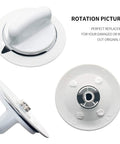 Beefed Up Dryer Timer Knob With Metal Ring Replacement For GE Hotpoint Dryers White With Chrome Trim Black Indicator Back View