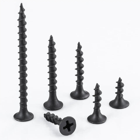 Black Drywall Screws Kit Size 6 With Phillips Head Coarse Thread Fasteners For Drywall Wood Slate Iron Construction
