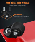 Move Your Ride Without Breaking A Sweat 6000 Lbs Capacity Wheel Dolly Set Of 4 Built Tough Steel Frame showing 360-degree rotatable wheel for easy maneuverability.