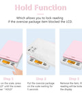 Rock Solid Digital Postal Scale For Heavy Duty Package Shipping And Dead On Precise Mail Weighing Up To 86 Pounds With Point One Oz Readout in use with oversized item.