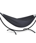 Heavy Duty Hammock Stand With Portable Foldable Patio Hammock For Backyard Or Deck, Sturdy Steel Frame With Non Slip Feet in dark gray
