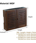 Wall Mounted Cable Organizer Box With Wooden Frame For Routers, Power Strips, And Set Top Boxes made of MDF with dimensions