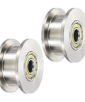 Toss Those Worn Cogs Swap In Heavy Duty Sliding Gate Rollers 304 Stainless Steel dual bearing wheels close-up view.