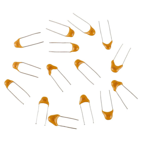 Hella Reliable 300 Piece Ceramic Capacitor Assortment Kit Offering 15 Sweet Capacitance Values Running 10 pF To 100 nF With Chill 10 Percent Tolerance Crafted Smooth For Quick Circuit Fixes And Serious Maker Projects showing assorted multilayer ceramic capacitors.