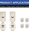 26Pcs 3030 Inside Corner Brackets Set With Screws And Wrench For 3030 Aluminum Extrusion, silver L-shape connectors with screws.