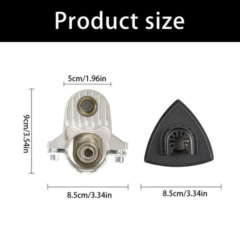 Size dimensions of the Swap Bench Tools With This Badass Angle Grinder To Multitool Adapter Set crafted from carbon steel.