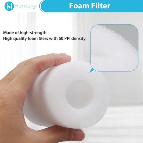 Hand holding WS642AE Filter Foam Kit for Wandvac System, showing foam density
