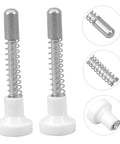 Four Pack Crib Latch Window Screen Pin Set Spring Loaded Bed Latches Window Screen Repair Kit shown with springs and latches