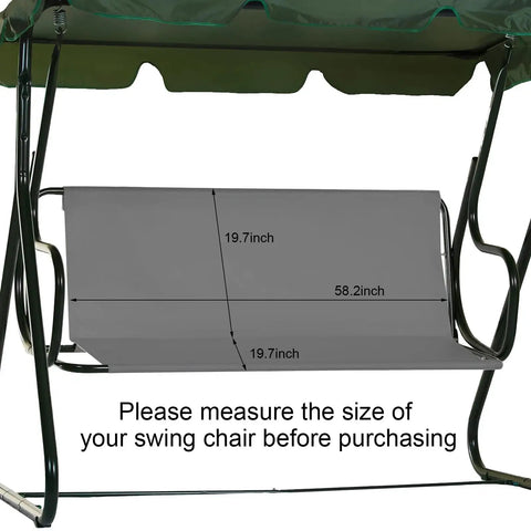 Heavy Duty 600D Oxford Waterproof Swing Seat Cover Replacement For 3 Seater Porch Patio Outdoor Benches Cushions Protection From Rain Sun Fade And Tear Resistant Gray