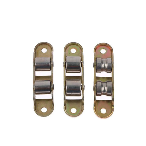 Heavy Duty Double Wheel Metal Roller For Sliding Doors And Windows Works Like A Charm Pulley Support with three steel roller assemblies