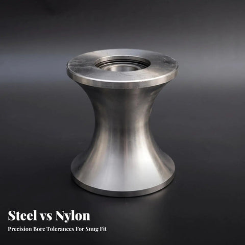 Heavy Duty Steel Cable Pulley Wheel With Flared Groove And Friction Reducing Bearing For Hassle Free Wire Rope Routing Zero Drag Scaffolding Hardware Slick Cable Glide, durable steel construction, precision bore design.