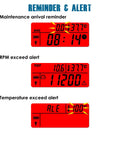 Digital Tach Hour Meter And Engine Temperature Gauge With RPM And Temperature Alerts Backlit Display for alerts display