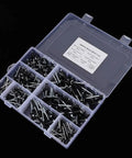 Aluminum Blind Rivet Kit With 200 Piece Assortment In 3.2, 4.0, 4.8mm Sizes, Oxidized Finish, And Storage Box