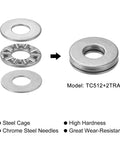 Rock Solid Heavy Duty Thrust Needle Roller Bearings With Washers Premium Chrome Steel Takes On Serious Loads Without Breaking A Sweat Keeps Rig Running Smooth Zero Vibration Annoyance 10 Piece Pack 5 16 Bore, showing assembly parts and steel washers.