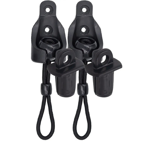 Heavy Duty Bungee Replacement Kit With Built Like A Tank End Caps For Coolaroo Roll Up Blinds And Outdoor Sun Shade All Season Canopy Hardware Tough As Nails For Patios And Decks Black Two Pack Set with black snap locks and cords.