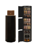 Slick Black Rotating Shoe Rack Corner Organizer With Smooth Lazy Susan Turntable Design For Tight Spaces Keeps Kicks Neatly Arranged In Closet Entryway