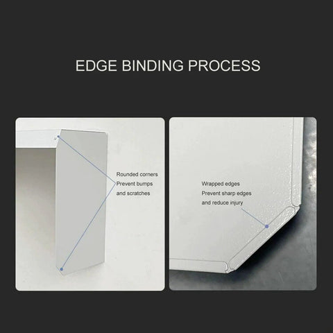 Edge binding process showing rounded corners and wrapped edges to enhance safety in the Kickass Heavy Duty EV Charger Cover.