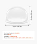 Clear Acrylic Dome Shield For Cotton Candy Machine, 21 Inch Bubble Cover shown with dimensions and details