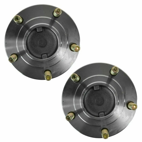 Smoother Ride Guaranteed Solid Four Piece Wheel Hub And Bearing Assembly Kit Tested For Front Rear Left Right Fits Galant Eclipse Stratus Avenger Sebring Talon Built Legit close-up of two wheel hubs with bolts