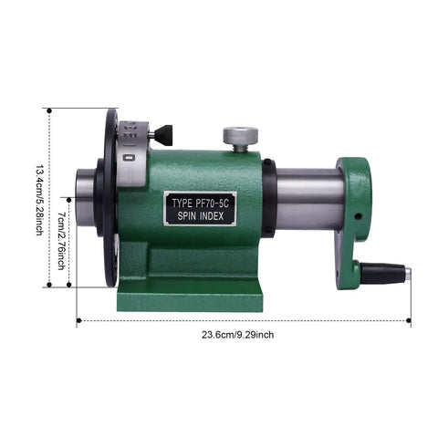 Rock Solid One Eighth Inch 5C Collet Indexing Spin Jig For Drill Milling Lathe Tasks Built Like A Tank Shop Rig shown from side angle.