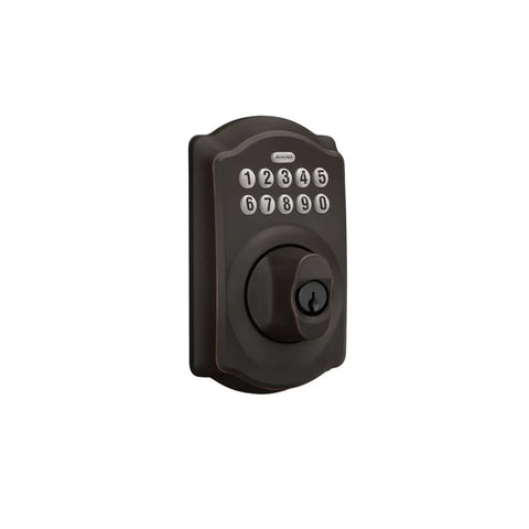 Camelot Keyless Entry Electronic Keypad Deadbolt Lock With Aged Bronze Finish